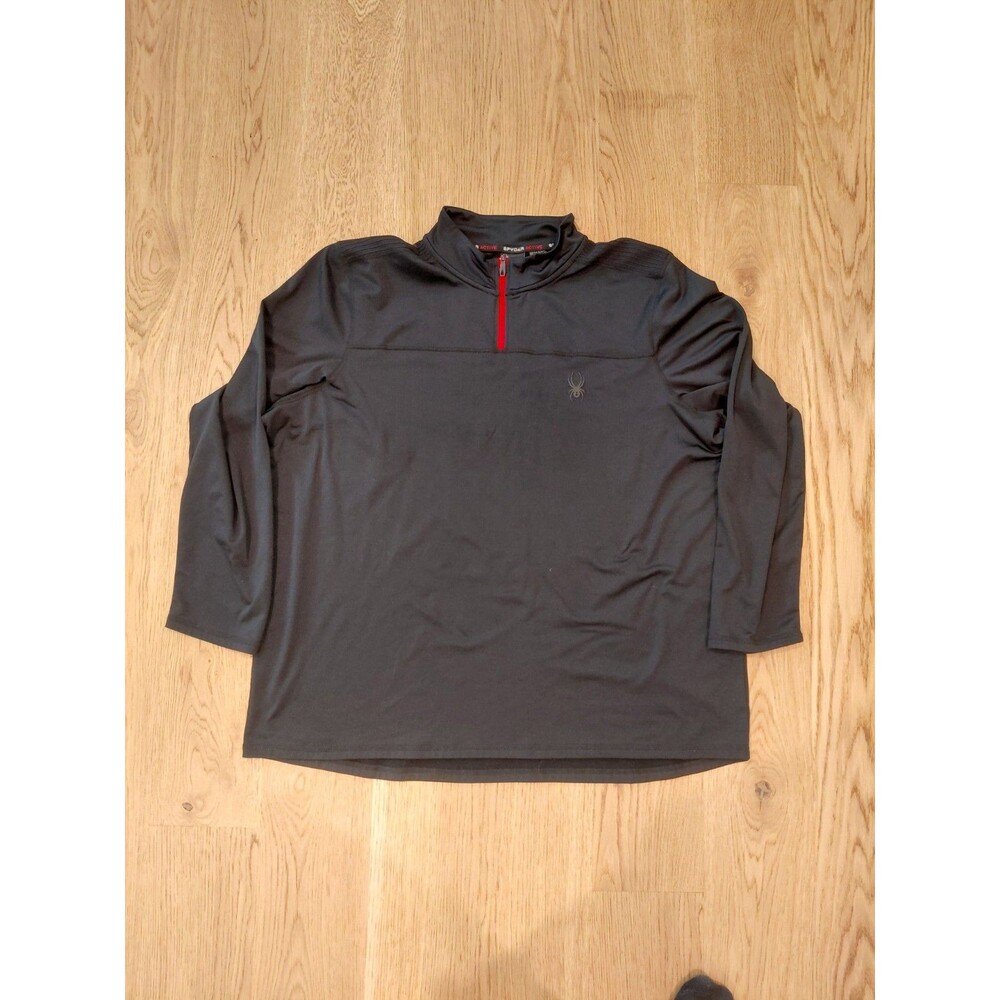 Spyder Sweatshirt Mens XXL Black Quarter Zip Pro Web Active Polyester Blend